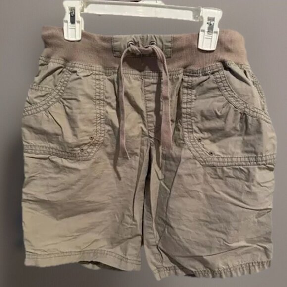 Calvin Klein Drawstring Elastic Drawstring Waist Khaki Shorts Size Womens Small - Picture 1 of 7